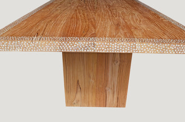 Shell Inlay Teak Dining Table