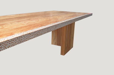 Shell Inlay Teak Dining Table