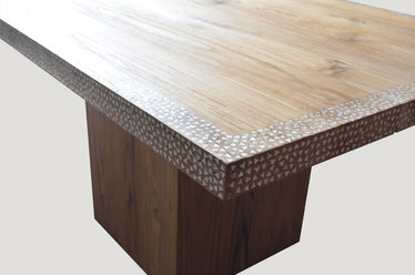 Shell Inlay Teak Dining Table
