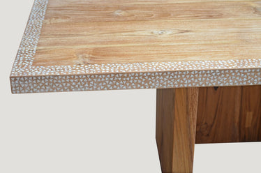 Shell Inlay Teak Dining Table