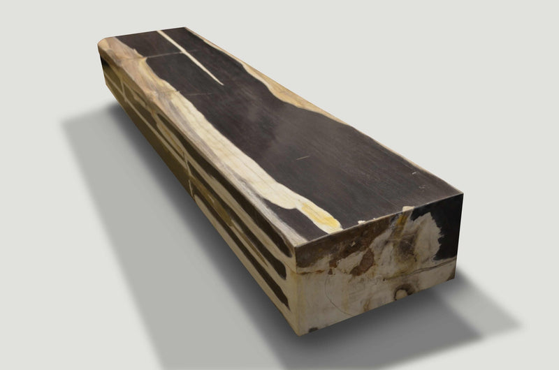 Super Smooth Petrified Wood Log Bench