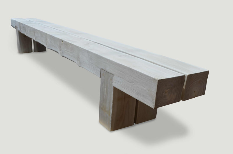 St. Barts Long Teak Log Bench
