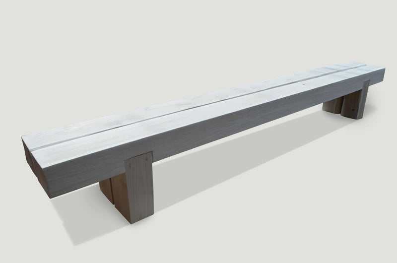 St. Barts Long Teak Log Bench