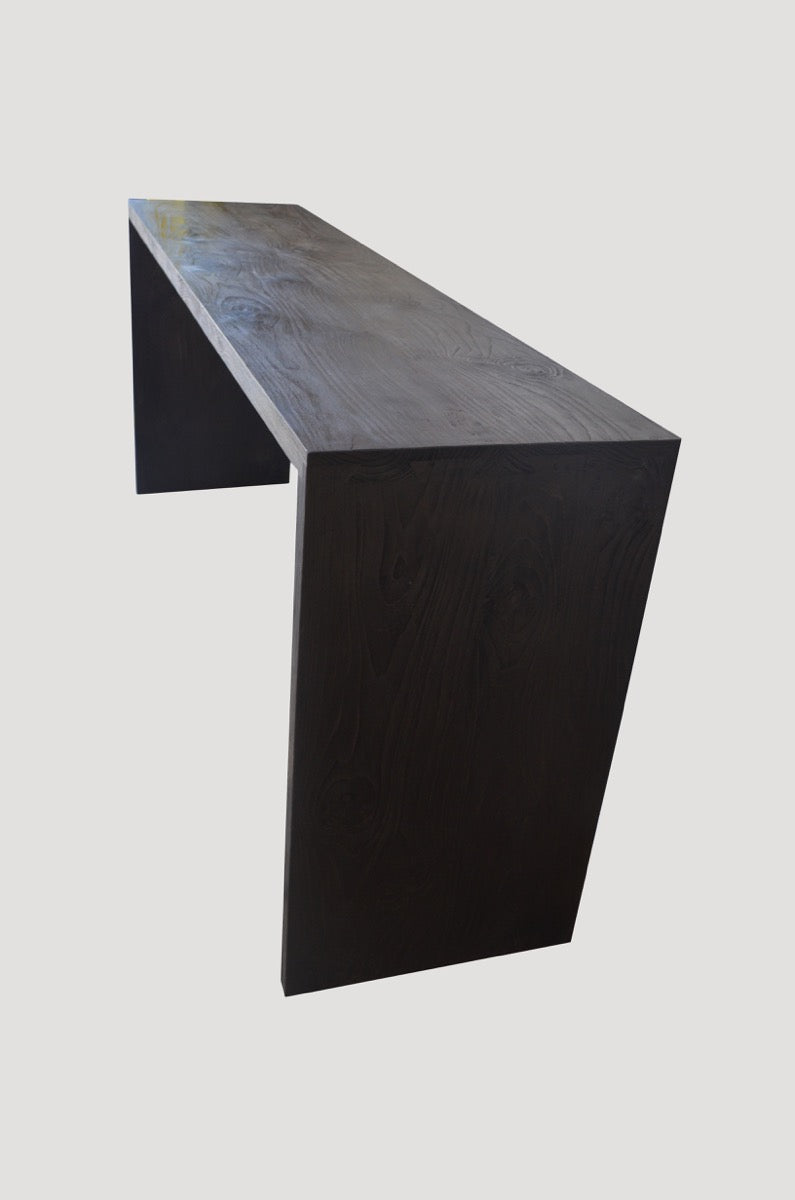 Waterfall Triple Burnt Teak Console