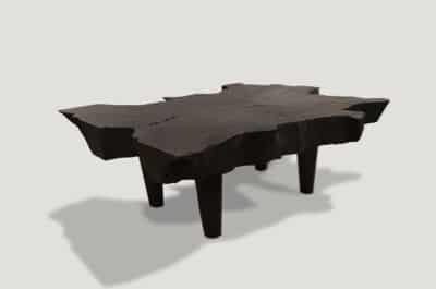Triple Burnt Mahogany Wood Coffee Table