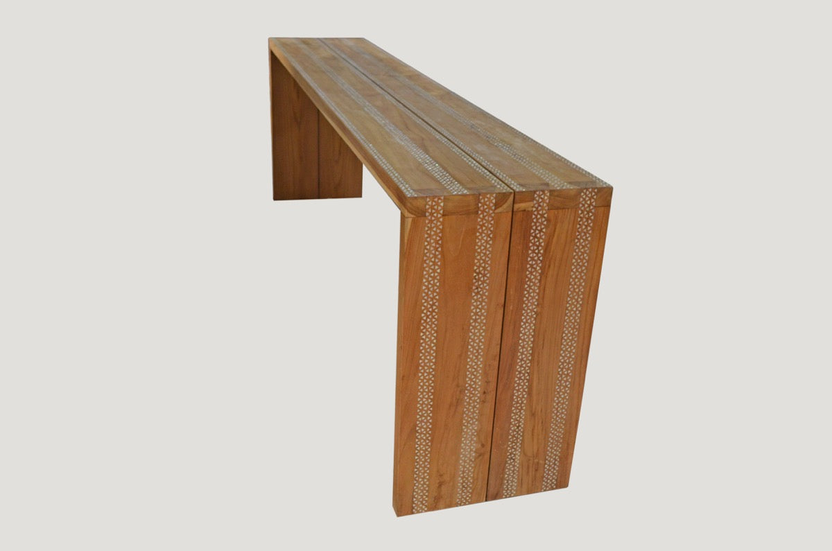 Shell Inlay Teak Console