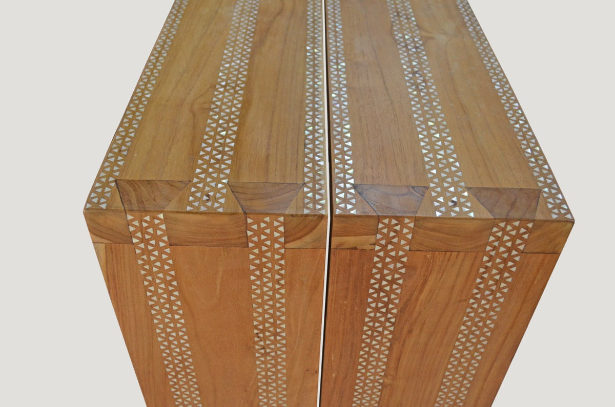 Shell Inlay Teak Console