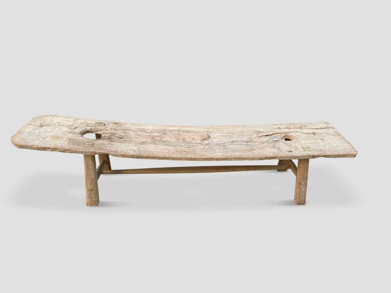 Impressive Bleached Teak Chaise or Bench