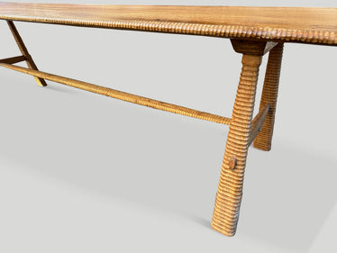 Mid Century Couture Hand Carved Dining Table or Console