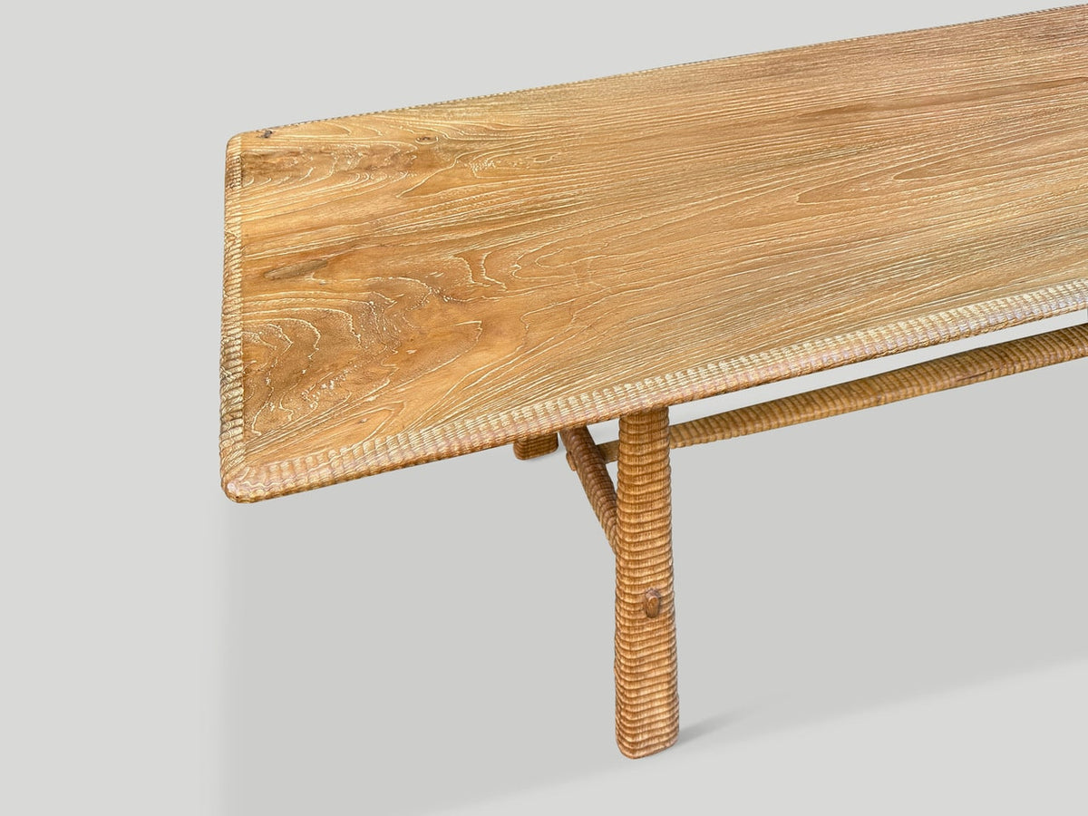 Mid Century Couture Hand Carved Dining Table or Console