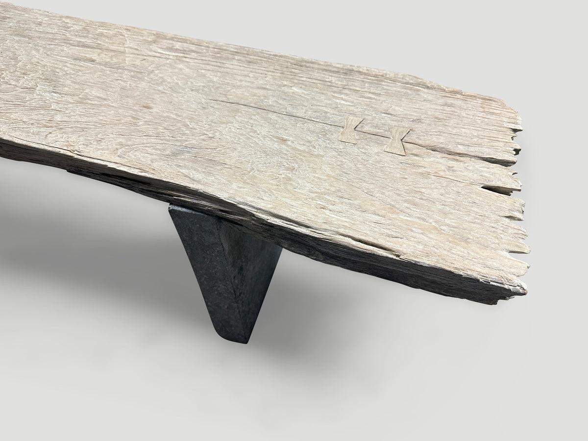 Wood and Granite Bench