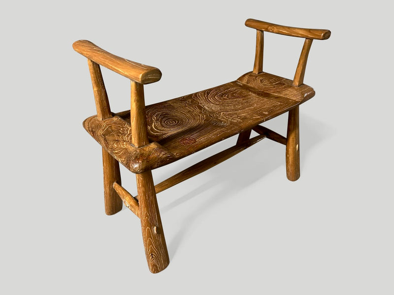 Mid Century Couture Bench With Arms
