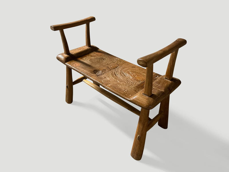 Mid Century Couture Bench With Arms