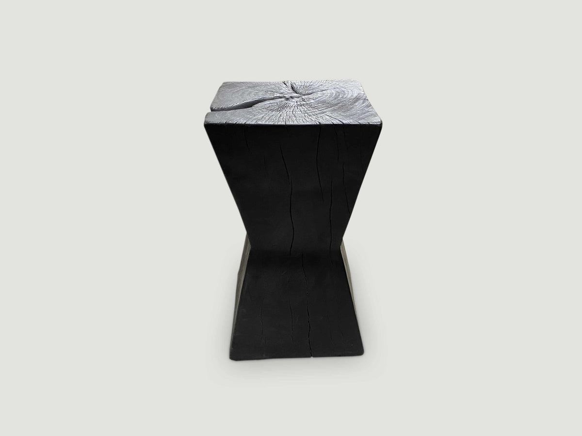 Charred Hourglass Side Table