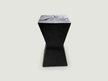 Charred Hourglass Side Table