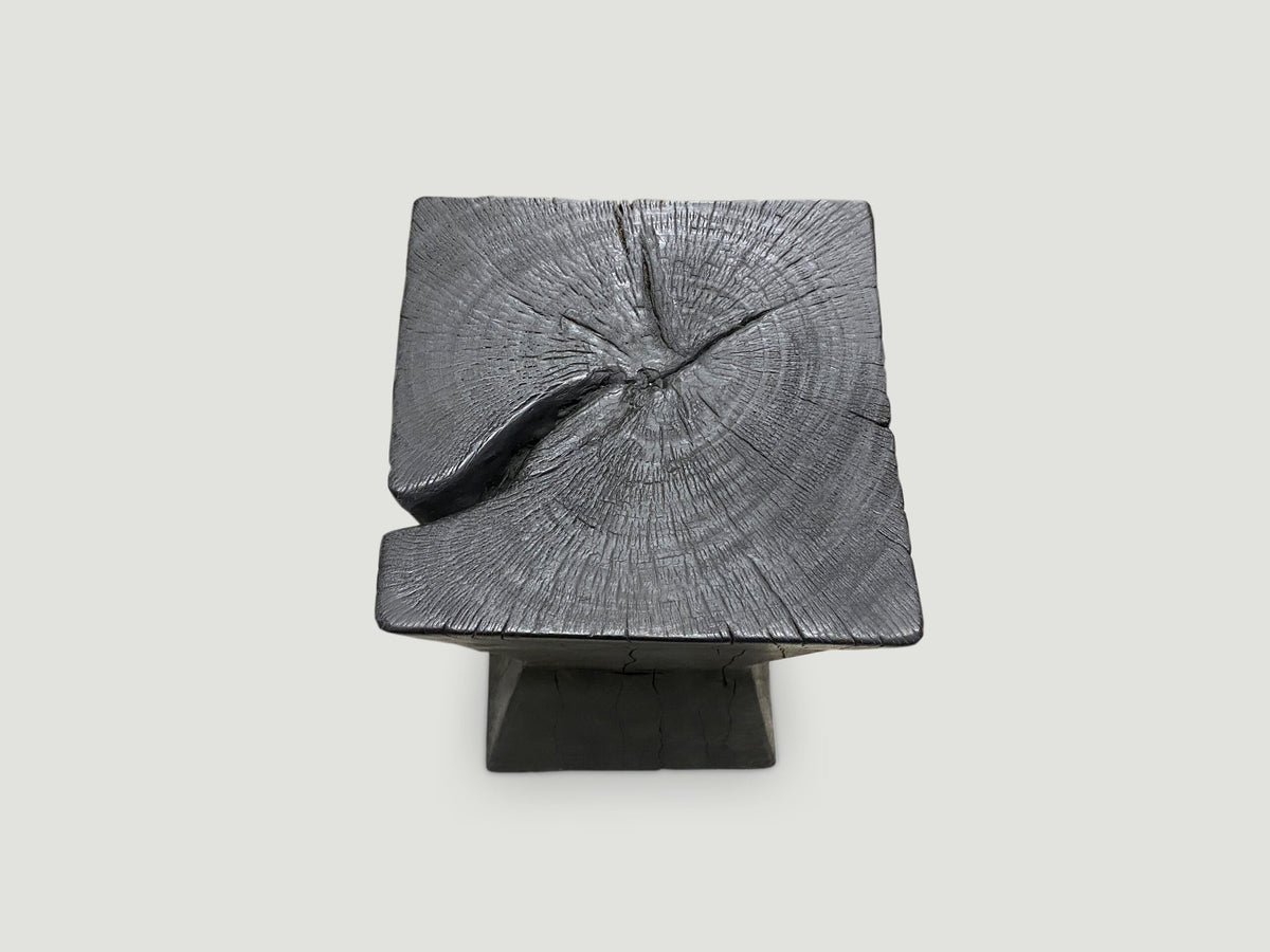 Charred Hourglass Side Table
