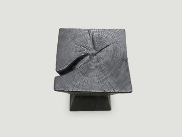 Charred Hourglass Side Table