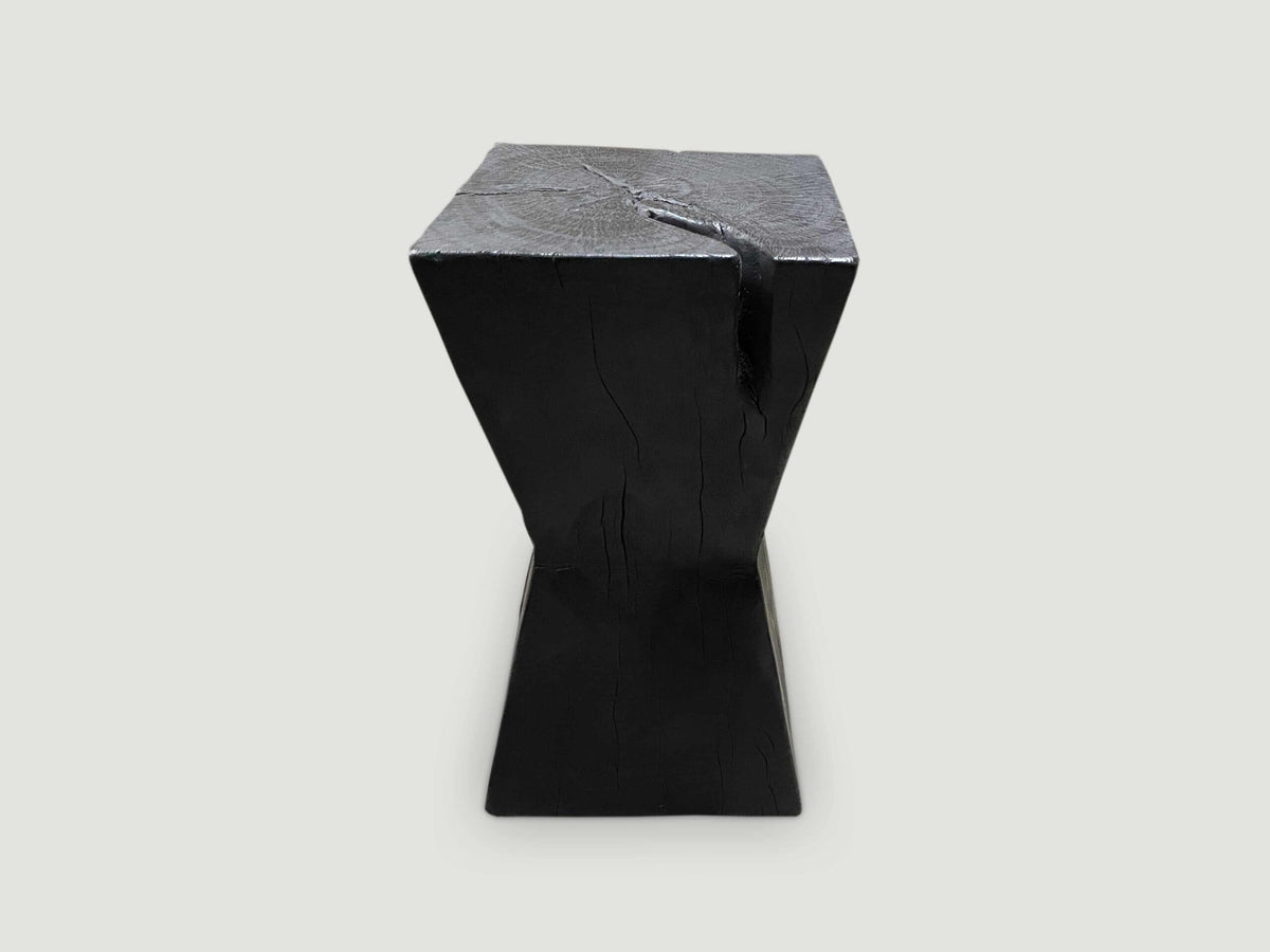 Charred Hourglass Side Table