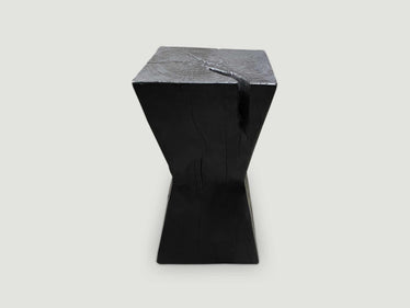 Charred Hourglass Side Table