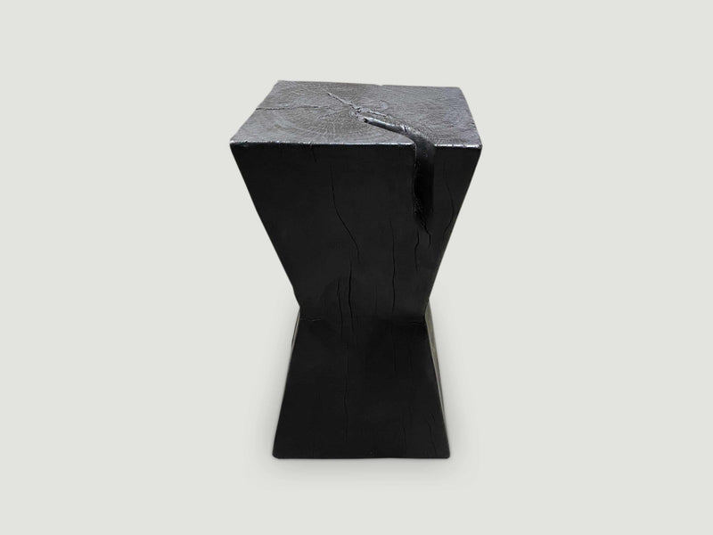 Charred Hourglass Side Table