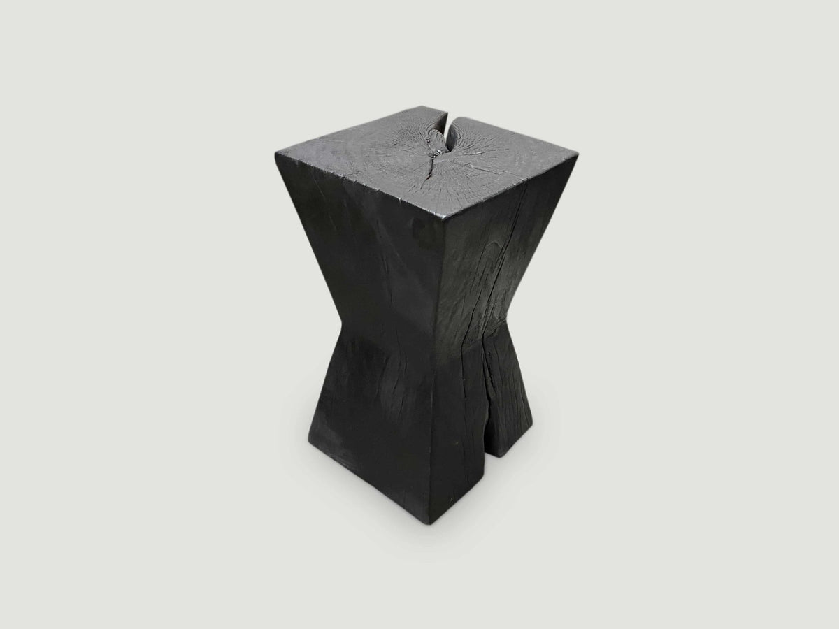 Charred Hourglass Side Table