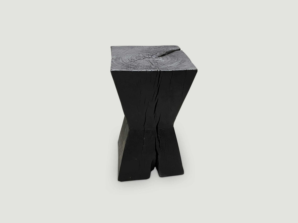 Charred Hourglass Side Table