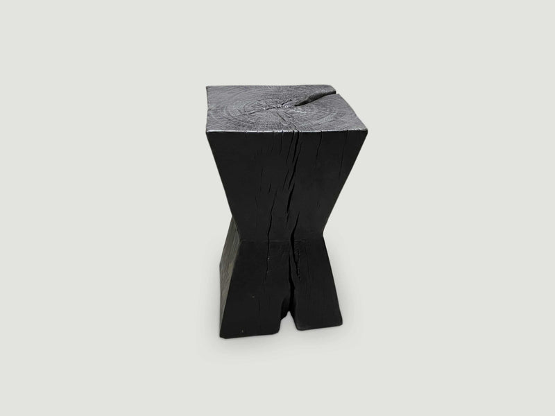Charred Hourglass Side Table