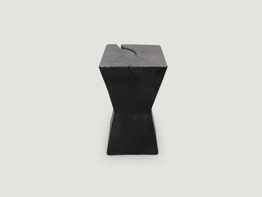 Charred Hourglass Side Table