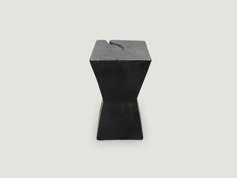 Charred Hourglass Side Table