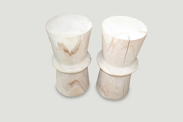 Bleached Teak Side Table or Stool