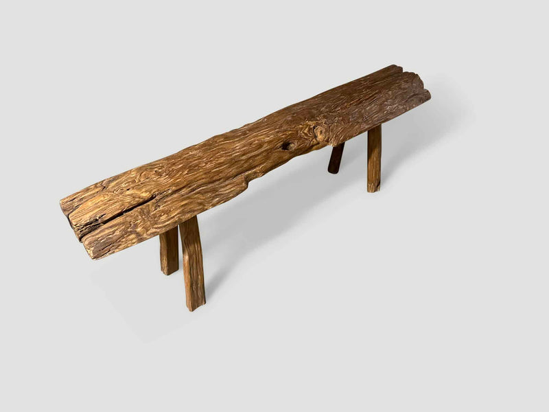 Antique Log Style Bench