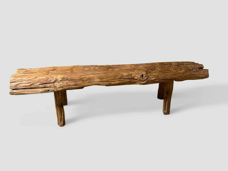 Antique Log Style Bench