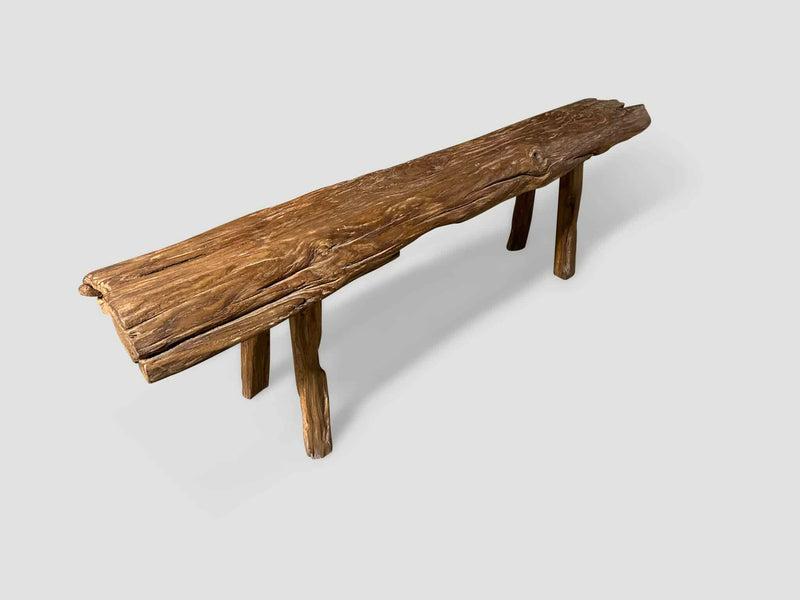Antique Log Style Bench