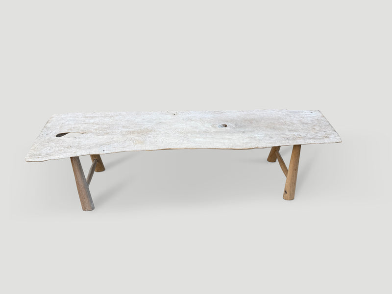 Shell Inlaid Teak Bench or Coffee Table