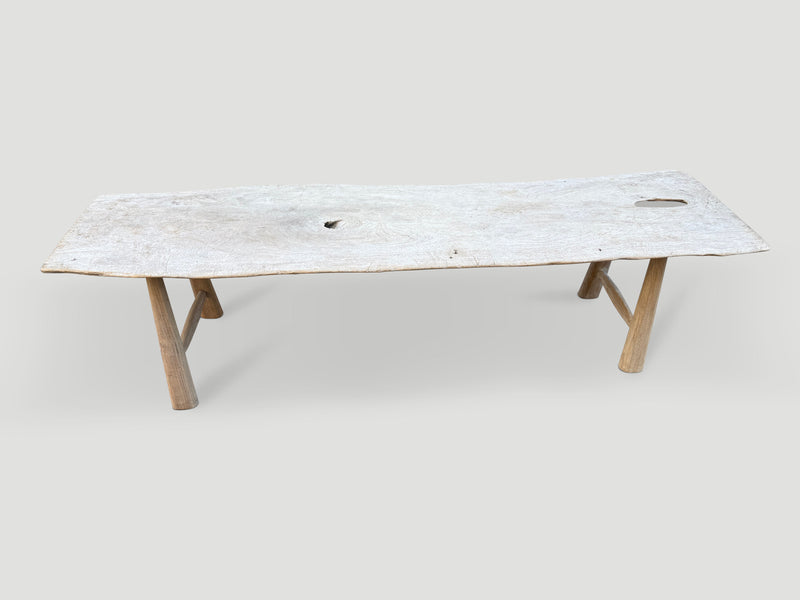 Shell Inlaid Teak Bench or Coffee Table