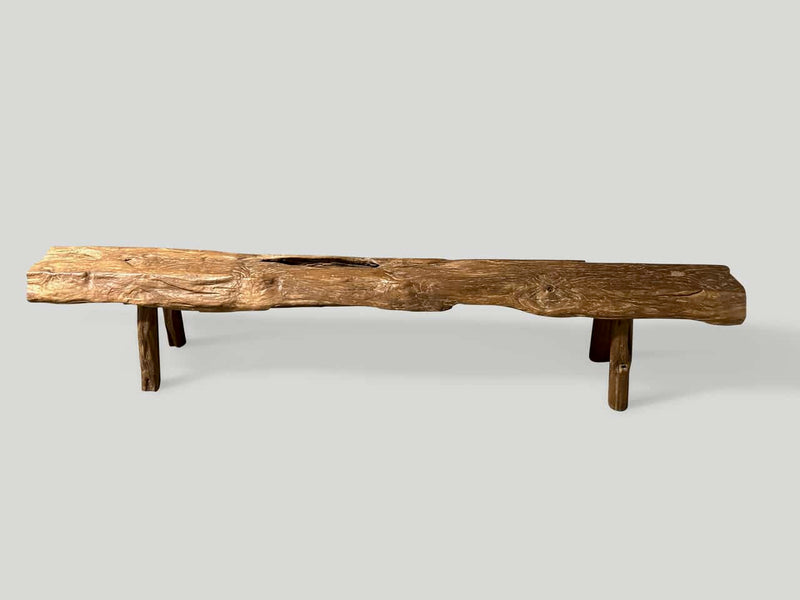 Antique Log Style Bench