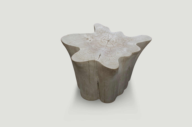 Bleached Teak Organic Side Table