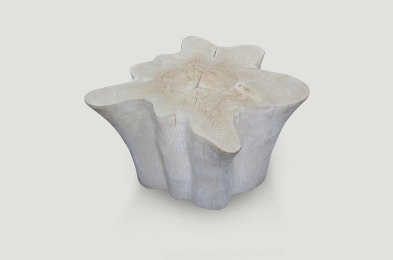 Bleached Teak Organic Side Table