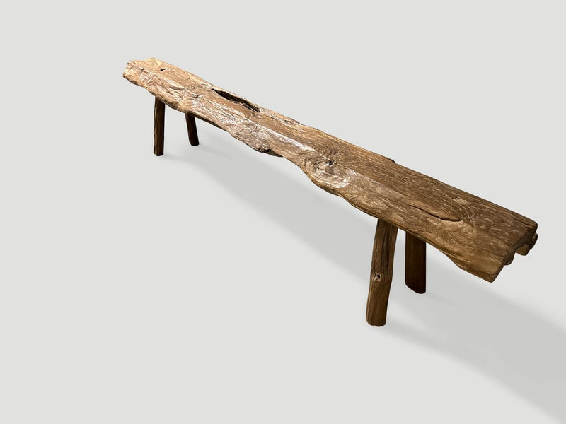 Antique Log Style Bench