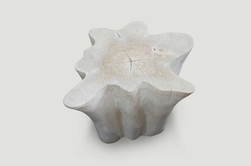 Bleached Teak Organic Side Table
