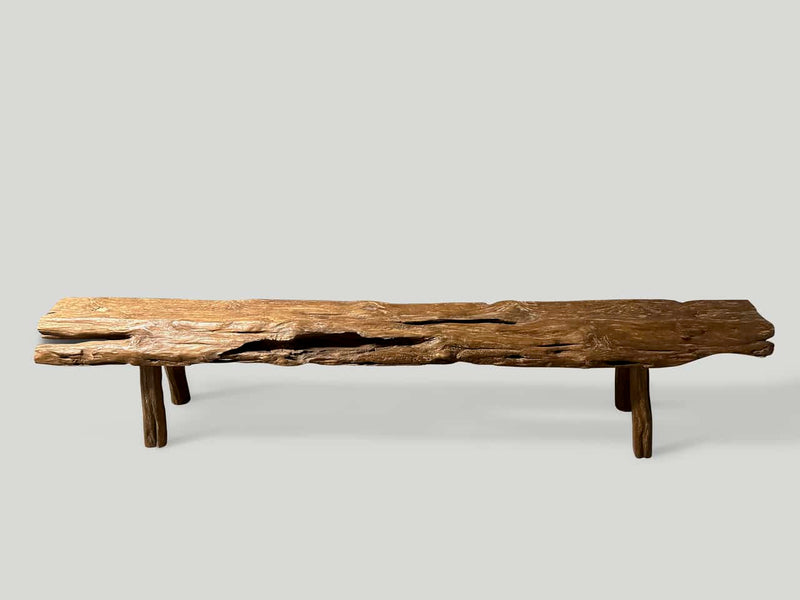 Antique Log Style Bench