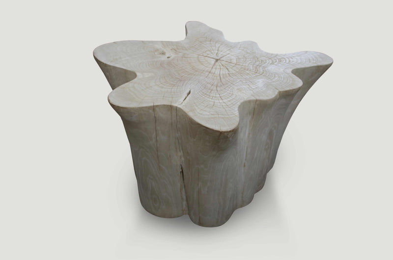 Bleached Teak Organic Side Table