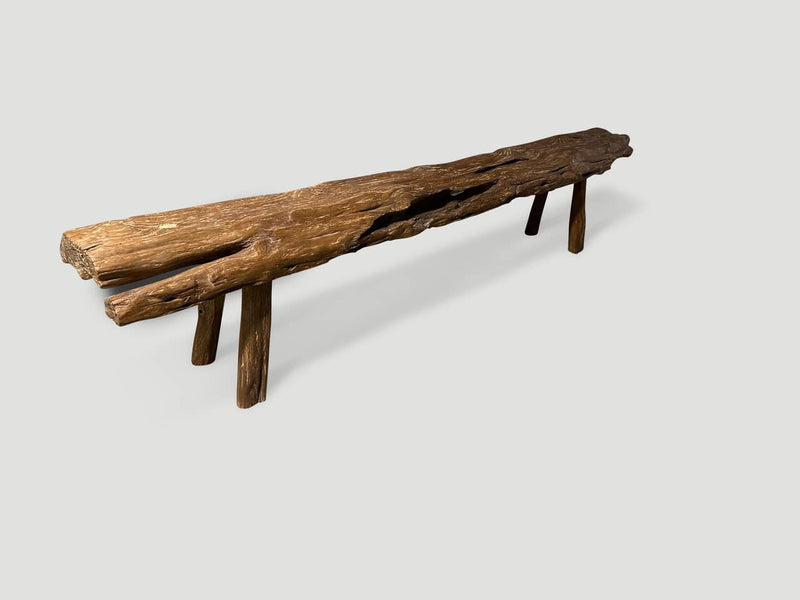 Antique Log Style Bench