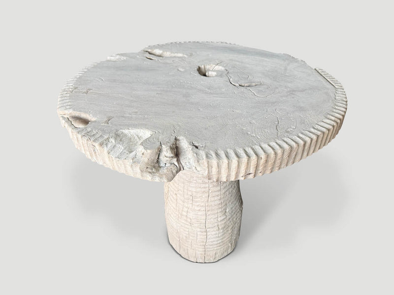 Modern Organic Bleached Entry Table or Small Dining Table