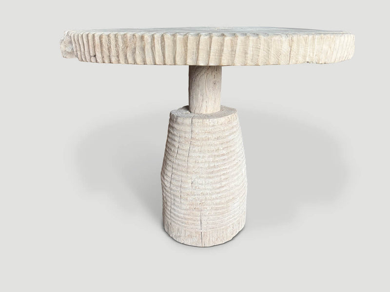 Modern Organic Bleached Entry Table or Small Dining Table