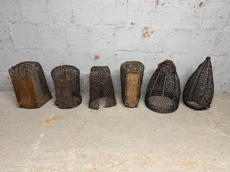 Antique Fisherman Basket Or Light Fixture
