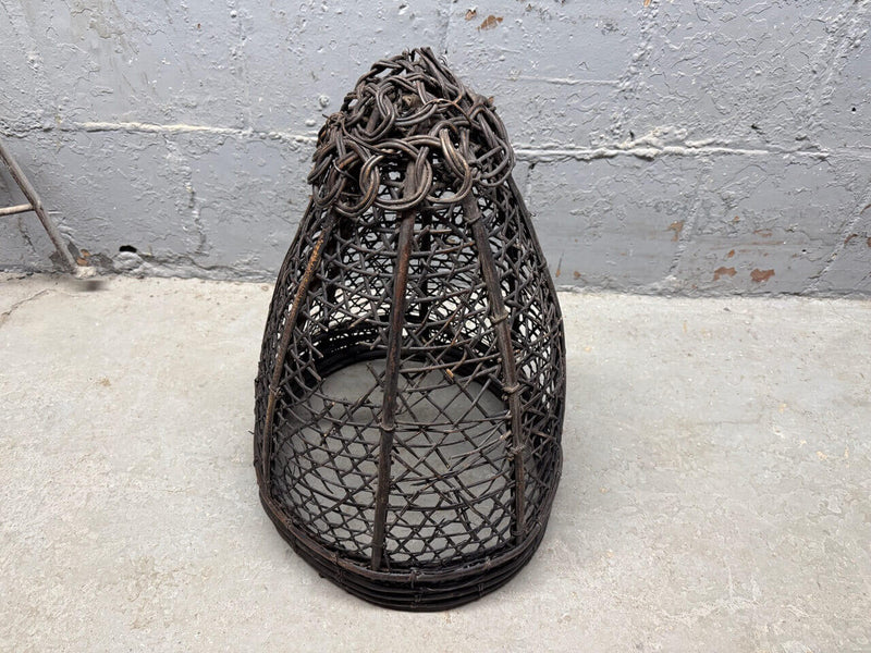 Antique Fisherman Basket Or Light Fixture