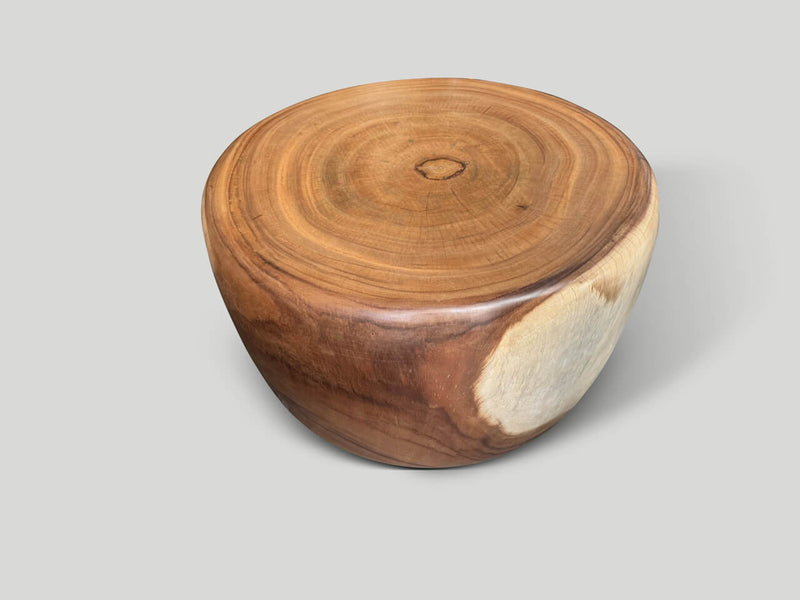 Drum Shape Suar Wood Coffee Table