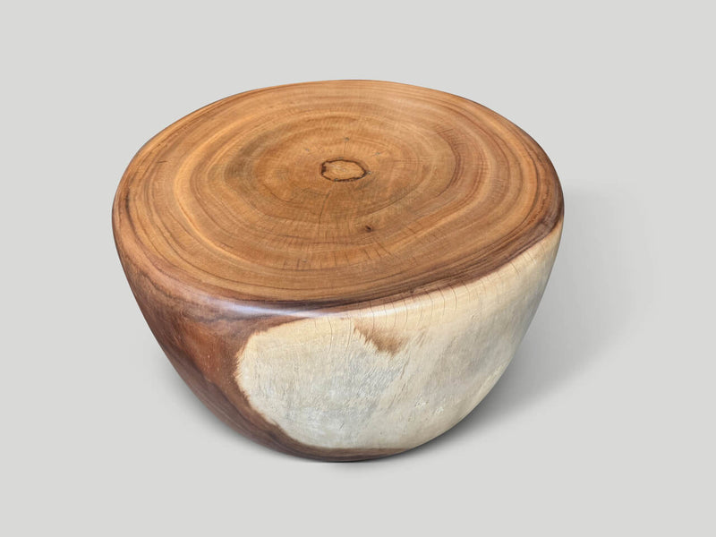 Drum Shape Suar Wood Coffee Table