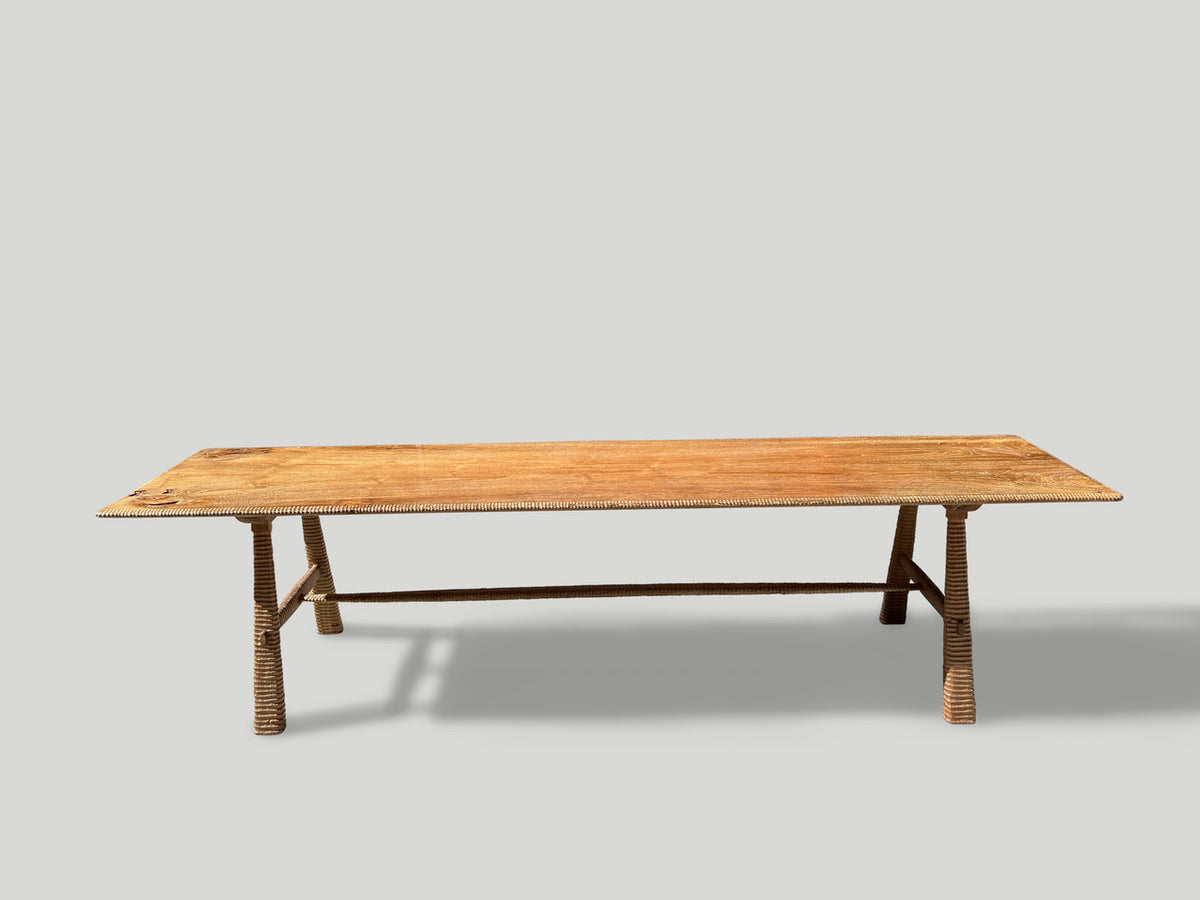 Mid Century Couture Hand Carved Dining Table or Console